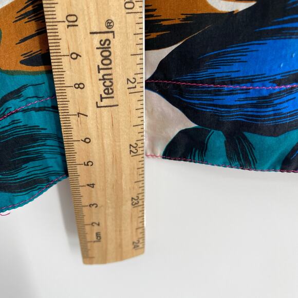 Silk Land Top Women’s Medium Vintage 100% Silk Floral Cropped Retro - Picture 7 of 8